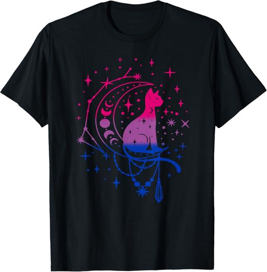 Discover Cat Astrology Rainbow Bisexual Pride LGBT Cat Lover Gift T-Shirt