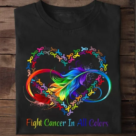 Discover Fight Cancer In All Color T-Shirt, Fight Cancer Shirt, Cancer Fighter T Shirt