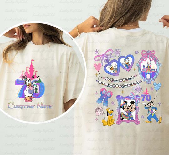 Discover Custom Daisy Coquette 70th Disneyyy 2 Sided Shirt, Daisy Minniee Besties Anniversary Shirt