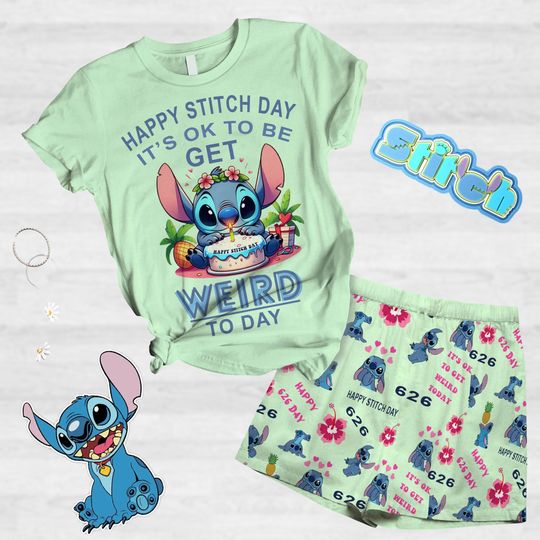 Discover Stitchh T-Shirt And Short, Ohana Means Family Short Pajama Sets