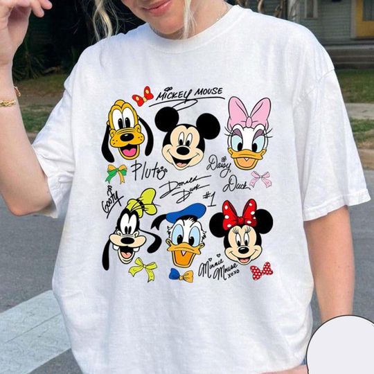 Discover Coquette Bows Mickeyy and Friends Signatures Shirt