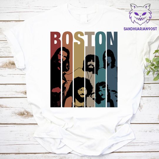 Discover Boston Band Retro Graphic Vintage T-Shirt