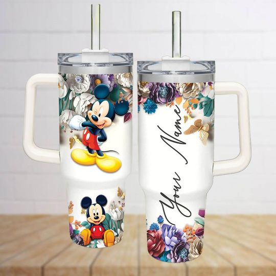 Discover Custom Mickeyy mouse Tumbler 40oz with Handle, Disneyyy Mouse Tumbler