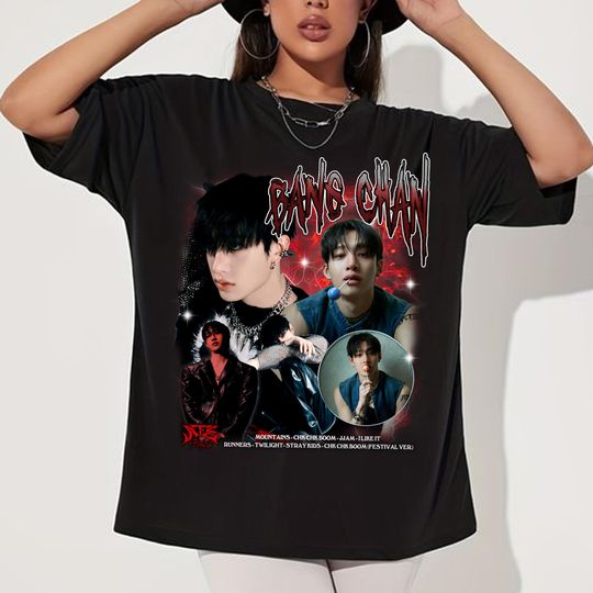 Discover Bang Chan Stray kids Ate Graphic T-shirt, Stray Kids dominATE World Tour