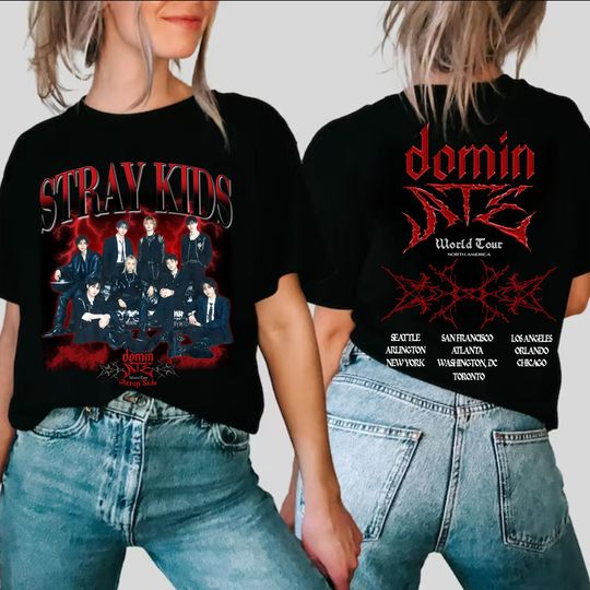 Discover Stray Kids dominATE World Tour US 2025 T-shirt