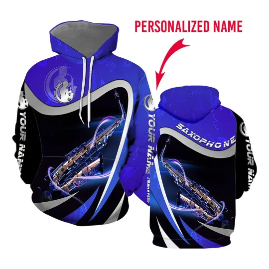 Discover SaxoPhone Custom Name 3D Hoodie – Personalized Hoodie for Men & Women