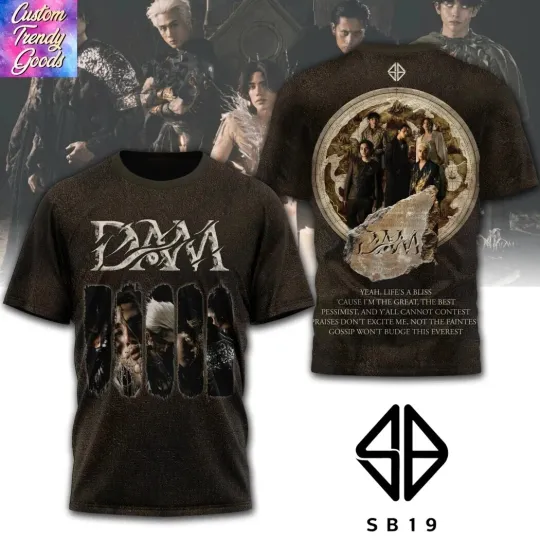 Discover SB19 Damn Shirt, 2025 Band Tour 3D Graphic Tee