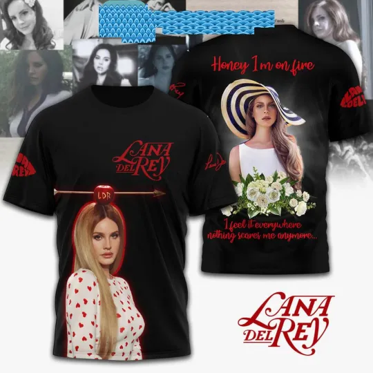 Discover Lana Del Rey Honey Im On Fire Hoodie 3D T Shirt