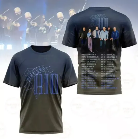 Discover Diamond Rio Tour 2025 AOP 3D T-shirt