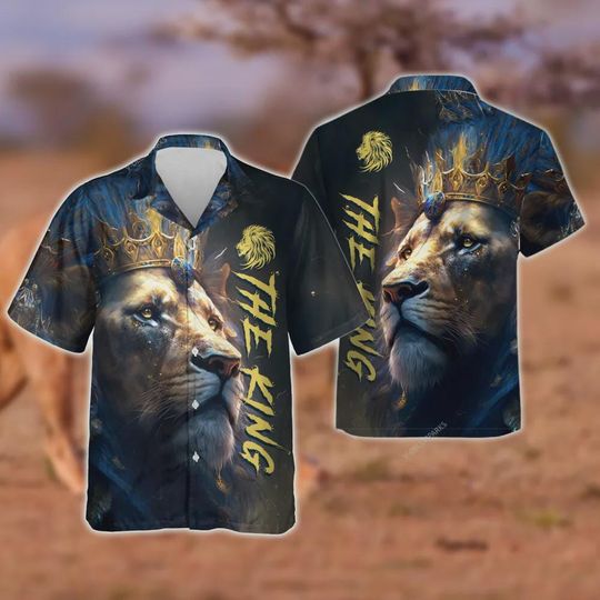 Discover Lion King Hawaiian Shirts For Men, Lion Pattern Shirt