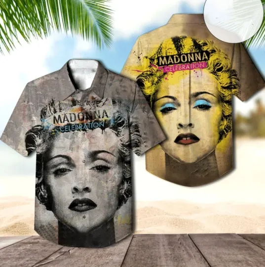 Discover Madonna Celebration Album Cover Hawaiian Shirt
