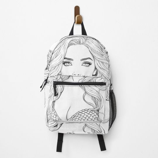 Discover COLOR-ME-SHIRT: SEA MERMAID European Caucasian White Girl Anime Backpack