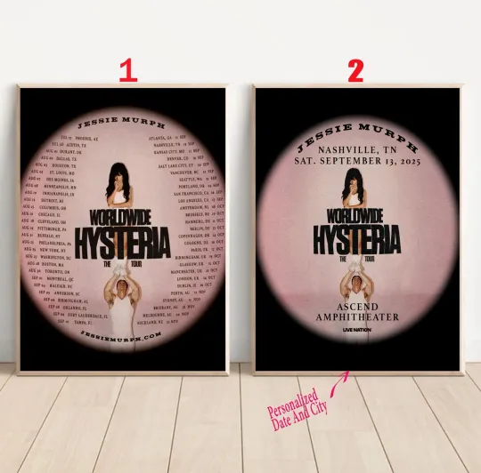 Discover Custom Jessie Murph Worldwide Hysteria Tour 2025 Poster