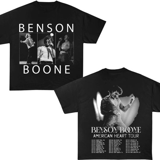 Discover Benson Boone B&W American Heart Tour Shirt – Beautiful Things Concert Tee & Merch