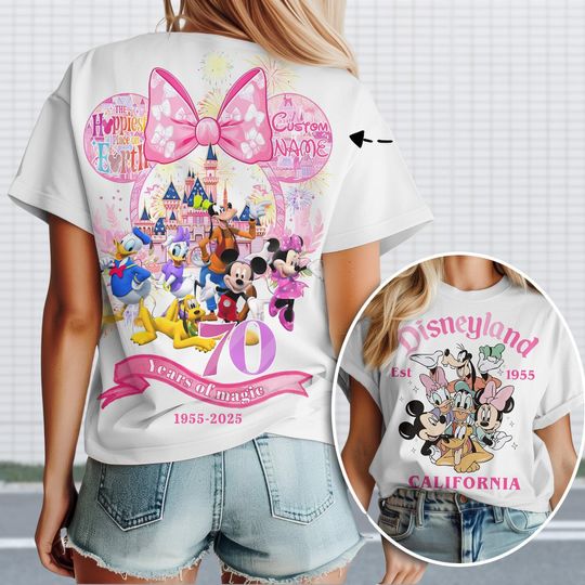 Discover Disneyyy 70 Years Of Magic Shirt, Disneyyy Anniversary  Magical Years Custom Shirt, Disneyyy Celebration Shirt, Family Disneyyy Trip Tee
