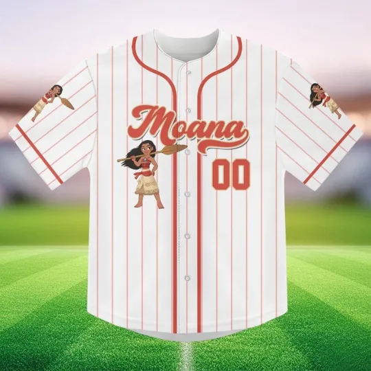 Discover Personalized moanaa Polynesian Princess Simple Striped Baseball Jersey Shirt