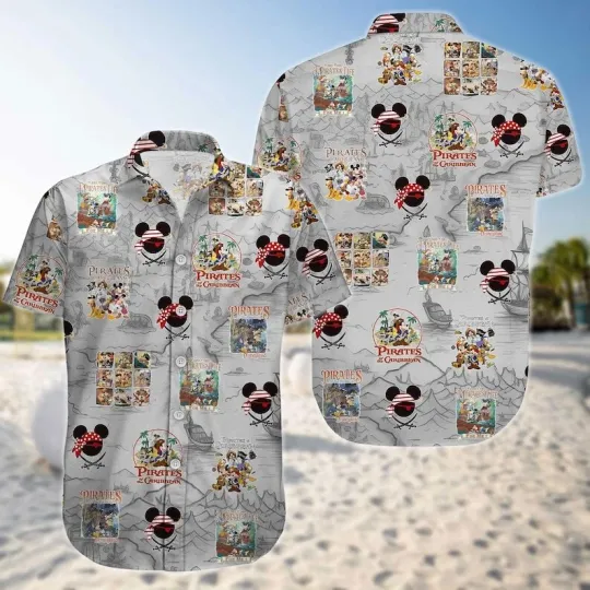 Discover Mickeyy And Friends Cruise Pirates Caribbean Summer Hawaiian Shirt