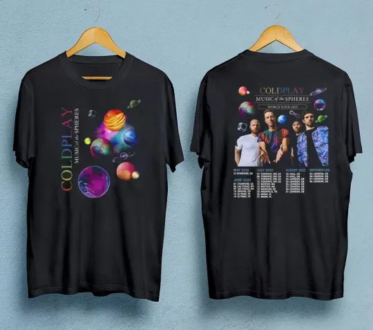 Discover Coldplay Music Of The Spheres World Tour 2025 Unisex Cotton T-Shirt