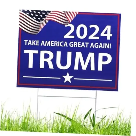 Discover Trump 2024 Yard Sign with H-Stakes - Double Sided 17" X 17 X 13 Style 1