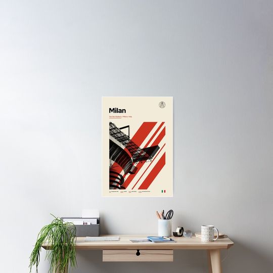 Discover Vintage San Siro Stadium AC Milan Italy Architecture Poster