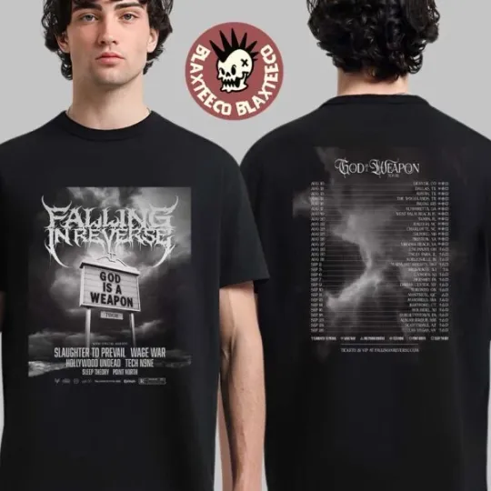 Discover Falling In Reverse God Is A Weapon Tour 2025 Two Sided Unisex T-Shirt