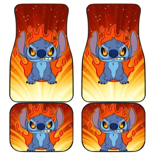 Discover Disneyyy Stitchh Car Floor Mats Set Heavy Duty Vehicle Carpet