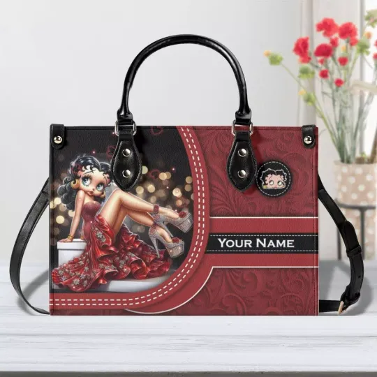 Discover Personalized Betty Boop Leather Handbag, Betty boop gift, Woman Leather Handbag