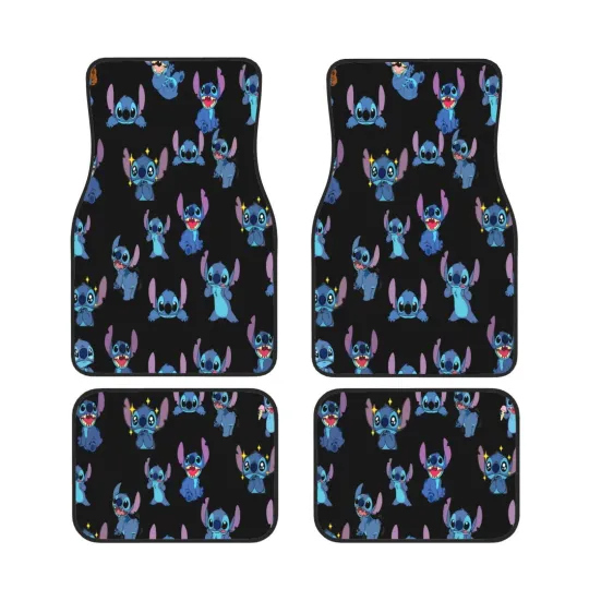 Discover Stitchh Car Floor Mats Anime Style Auto Decor Funny Vehicle Interior Mats