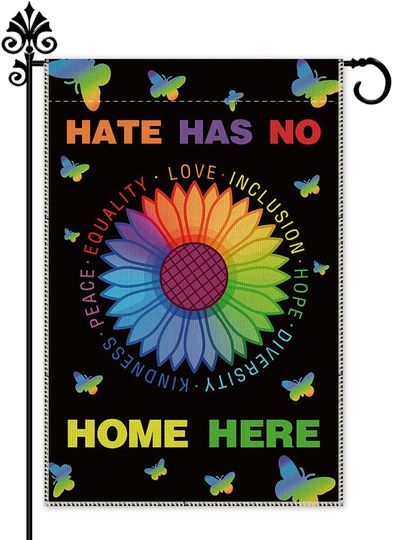 Discover Hafhue Hate Has No Home Here Garden Flag, Farmhouse Outdoor Garden Lawn Decoration Flag