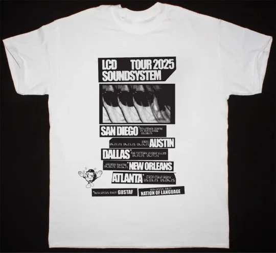 Discover NEW LCD Soundsystem Tour 2025 White All Size Gift Shirt