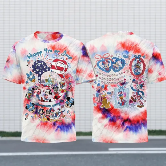 Discover Patriotic Mickeyy And Friends Coquette Happy 4th Of July Tshirt 3D Printed