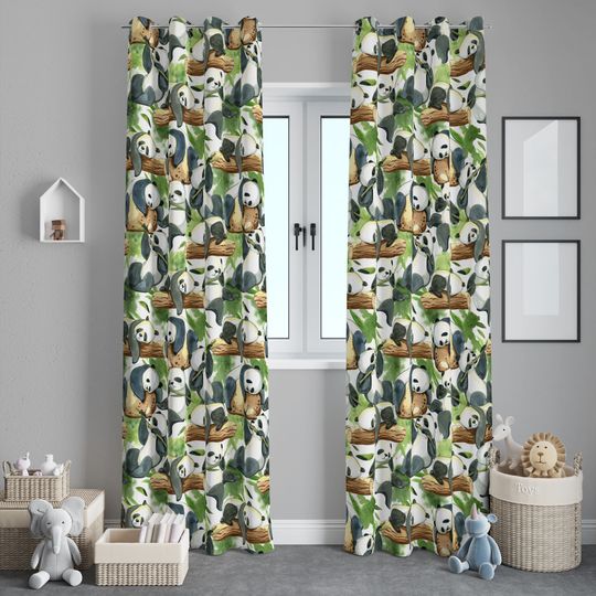 Discover Bears, Nursery Curtains, Nursery Room Curtains, Windows Curtains, Baby Room Curtains, Single Panel