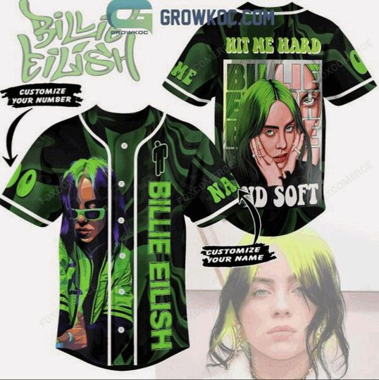 Discover Billie Eilish Hit Me Hard And Soft Custom Baseball Jersey