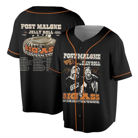 Discover Vintage Post Malone Tour Jersey, Big Ass Stadium Tour, Posty 2025 Tour, Jelly Roll Jersey, Posty Tour Merch,Country music