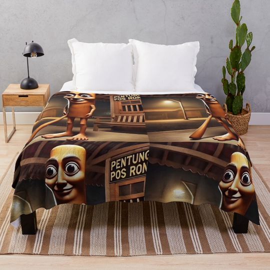 Discover Tung Tung Tung Sahur Brainrot Meme Throw Blanket