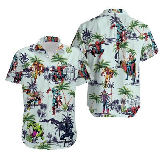 Discover Superhero Tropical Hawaiian Shirt, Super Hero 3D All Over Printed Hawaii Shirt