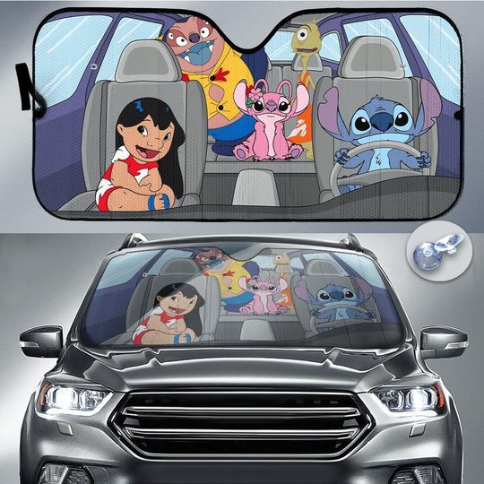 Discover Stitchh Movie Car Sun Shade, Lilo Stitchh Characters SunShade, Disneyyy Stitchh Car Shade