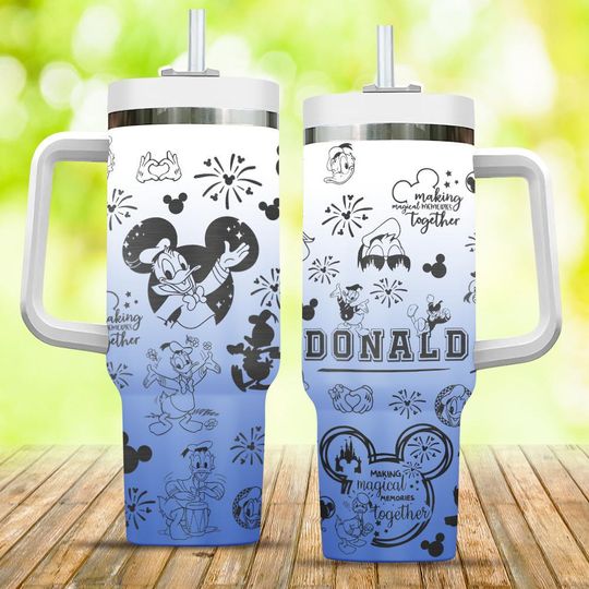 Discover Disneyyy Donald Duckk Engraved Tumbler 40Oz, Donald Coffee Tumbler