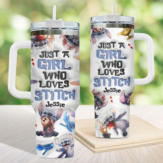 Discover Just A Girl Who Loves Stitchh Tumbler 40Oz, Custom Stitchh Tumbler Printed