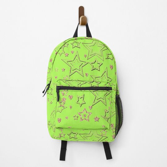 Discover Bright green neon stars  Backpack