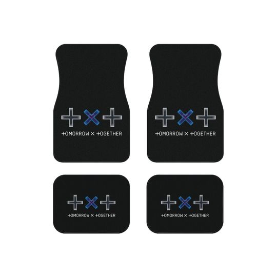 Discover Kpop TXT Car Floor Mat Front with Back, Car Mats Set of 4, Kpop Car Accessories