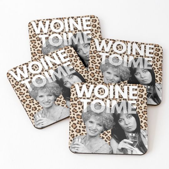 Discover Kath and Kim Wine Time | Leopard Theme  Coasters