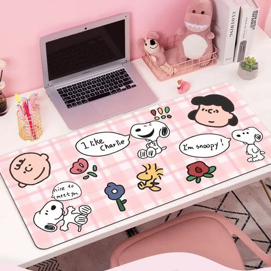Discover Disneyyy Cartoon Snoopy Cartoon Snoopy Desk Mat Gaming Accessories Home Mousepad