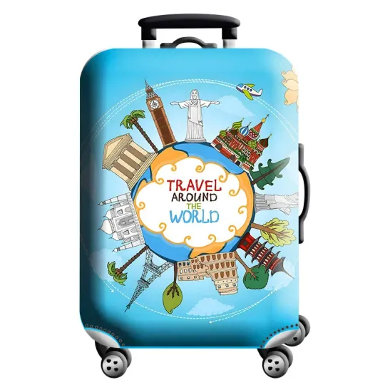 Discover World Map Luggage Cover
