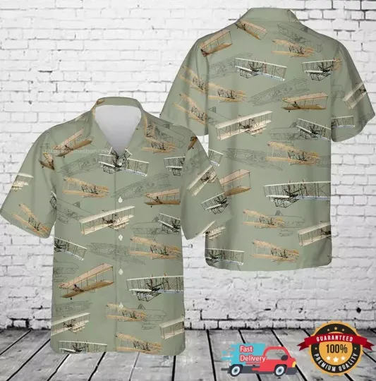 Discover Wright Brothers Flyer Hawaiian Shirt