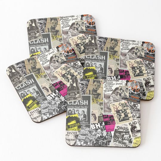 Discover Punk Rock Music Flyers Coasters