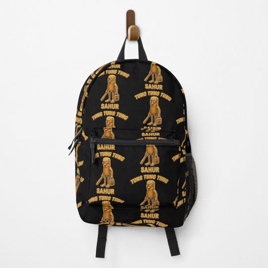 Discover Tung Tung Tung Sahur Workaholic (Italian Brainrot) Backpack