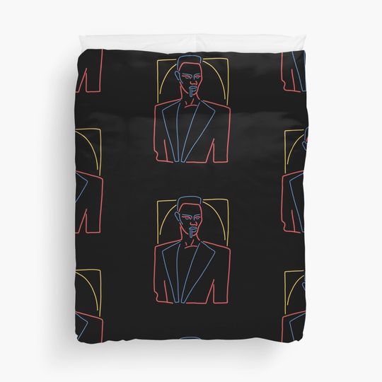 Discover 80s Music Neon Thing Duvet Cover