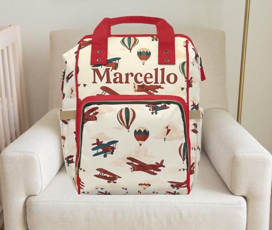Discover Airplane Custom Name Diaper Backpack, Baby shower gifts