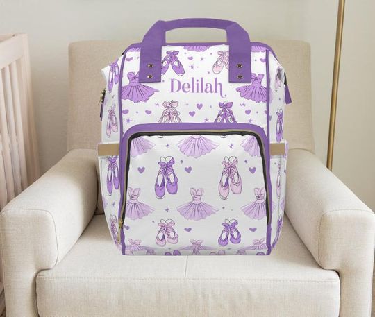 Discover Ballet Custom Name Diaper Backpack, Baby shower gifts